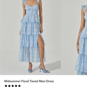 Astr Blue Sleeveless Sweetheart Midi Dress for Prom
